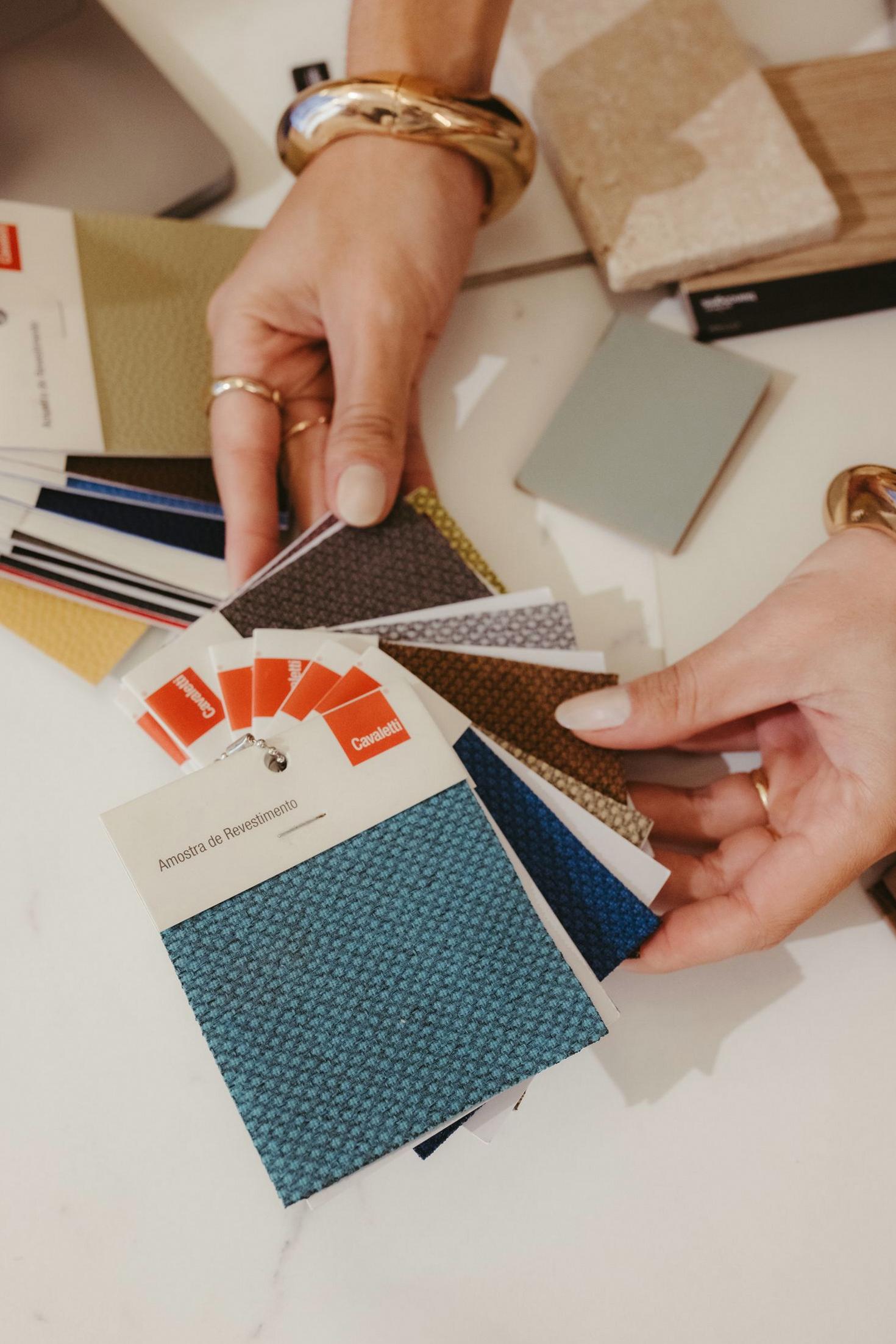 Colorful fabric selection