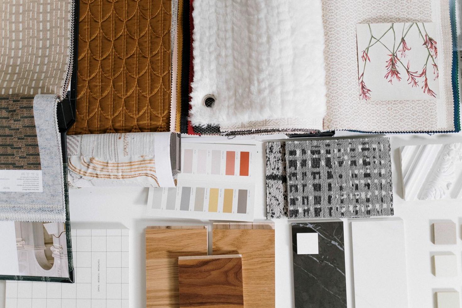 Textile and metal samples
