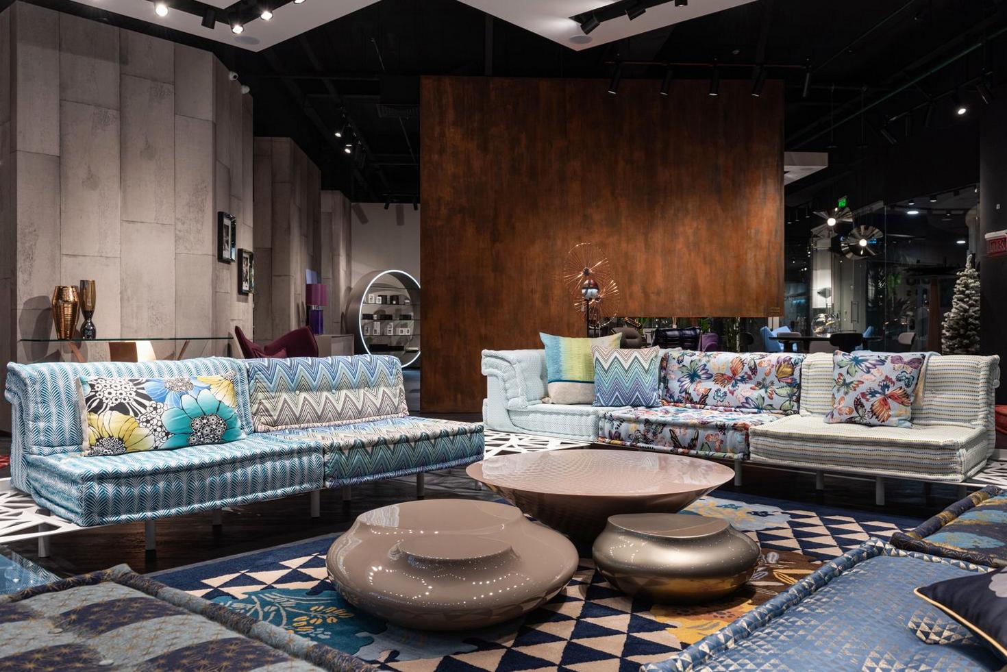 Custom sofa in Toronto showroom